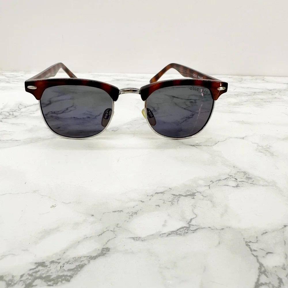 Cole Haan C1719 22 Sunglasses Women Tortoise Polarized Clubmaster‎ Excellent
